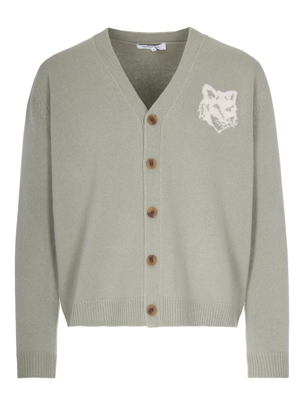 Maison Kitsuné fox motif buttoned cardigan - グリーン