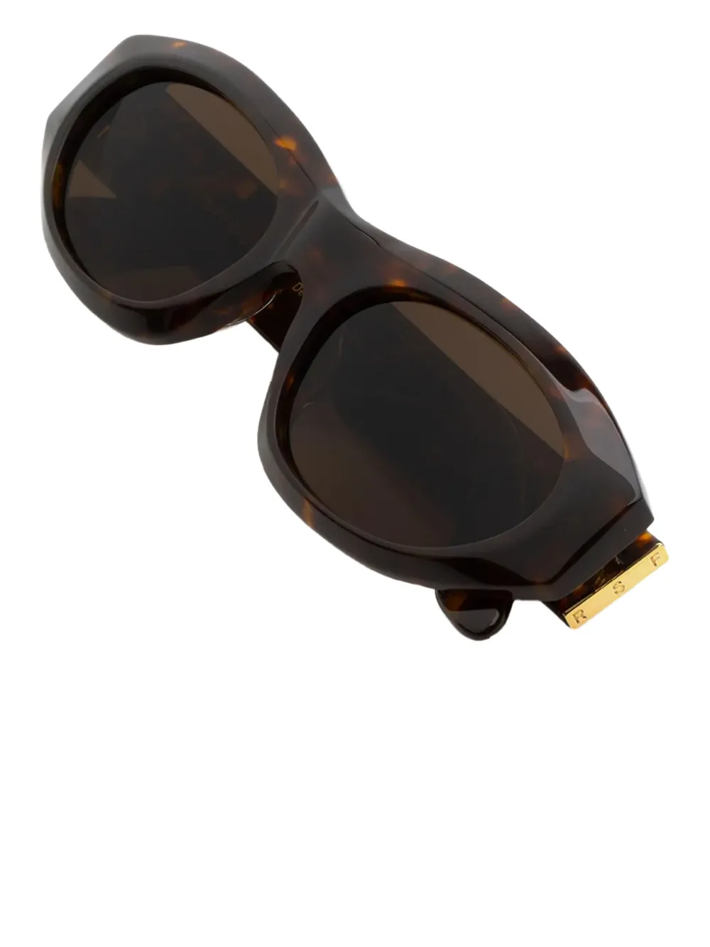 Retrosuperfuture Havana zonnebril met geometrisch montuur Bruin