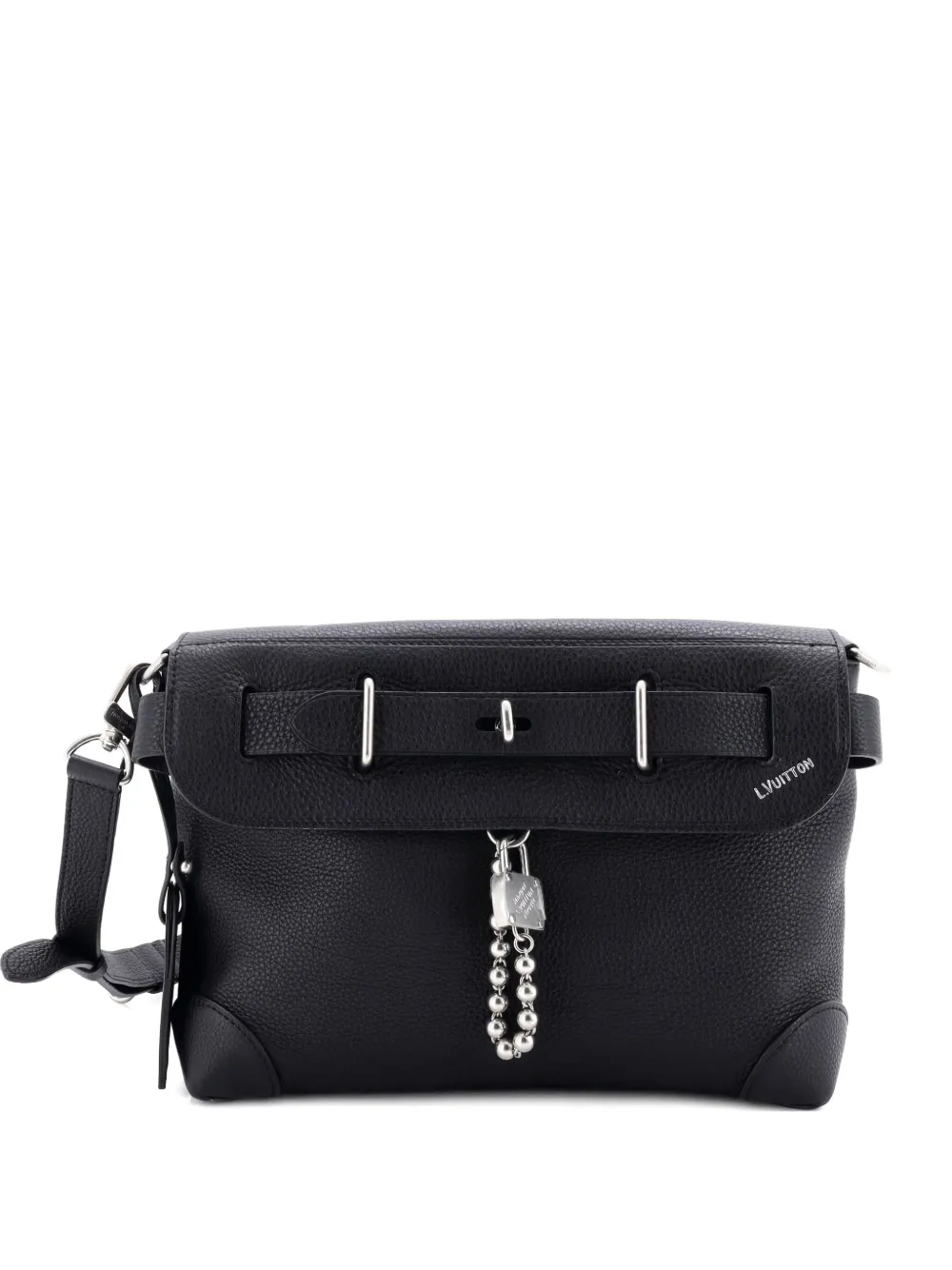 Pre-owned Louis Vuitton Steamer Colorado Leather Crossbody Bag In Black