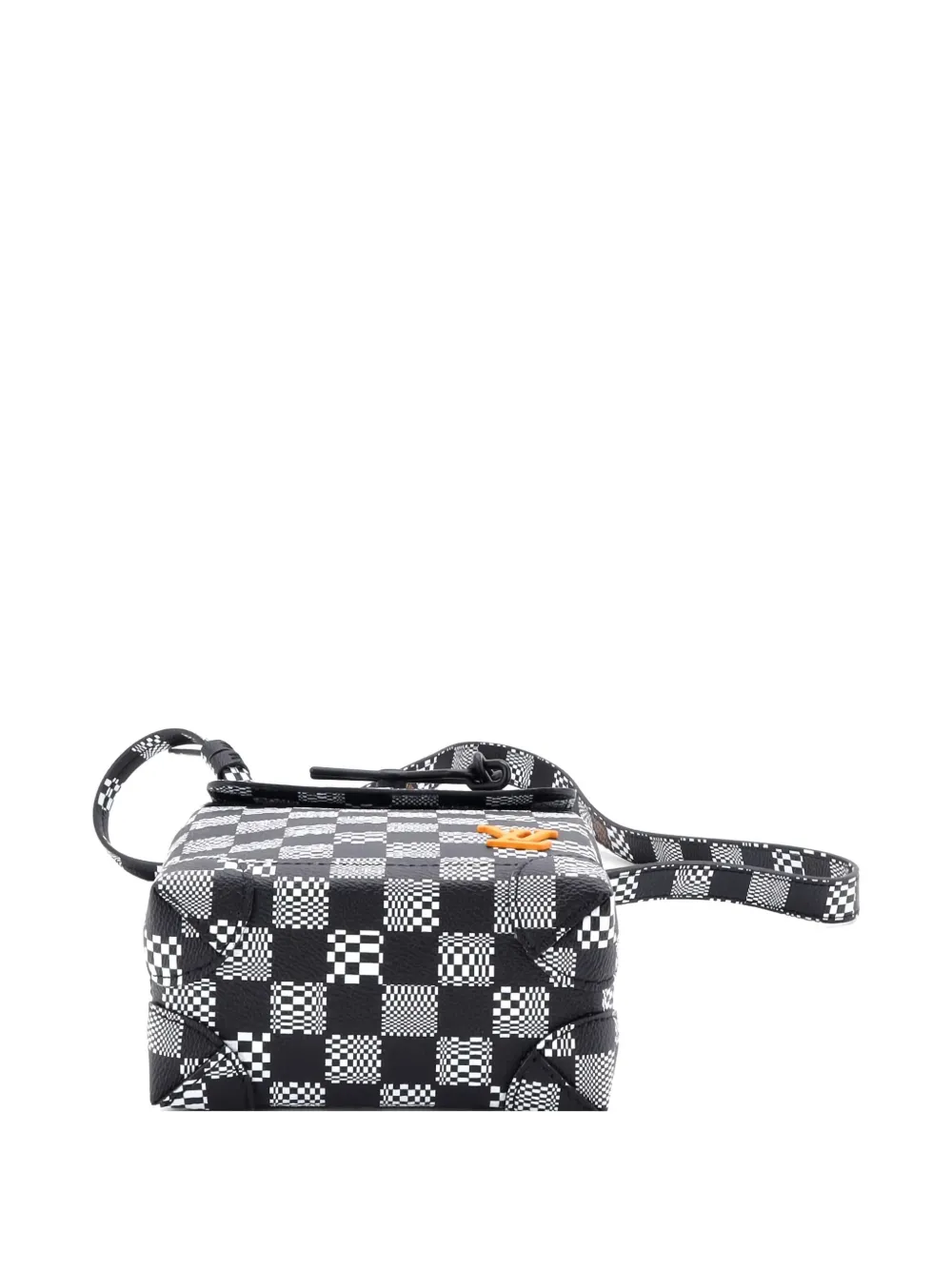 Pre-owned Louis Vuitton Steamer Bag Limited Edition Distorted Damier Xs Crossbody Bag In Black