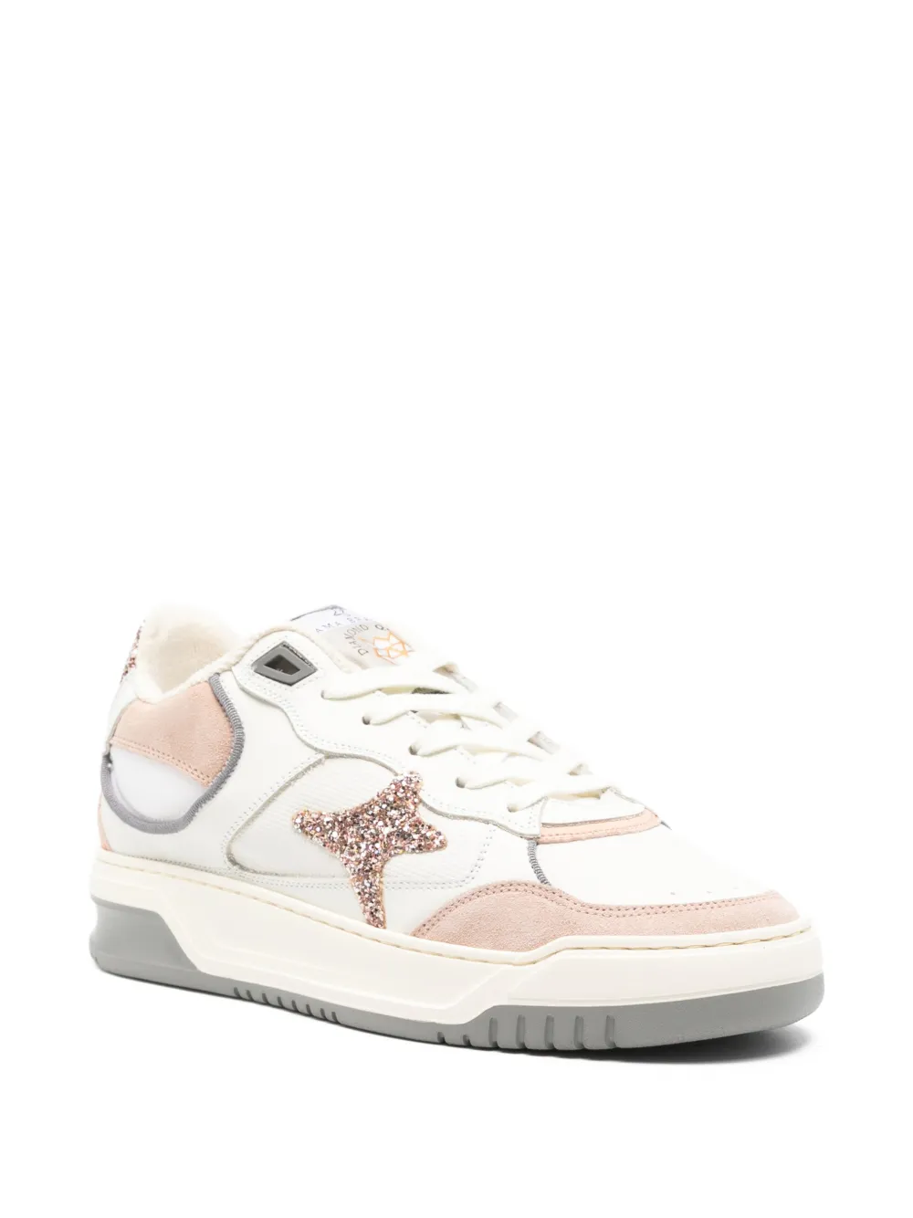 Ama Brand glitter-star sneakers - Beige