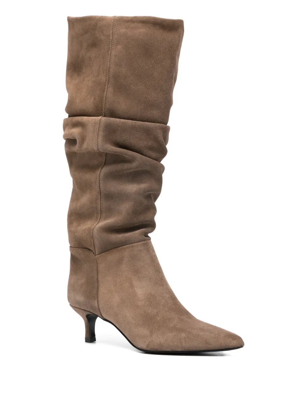 Gisel Moire 50mm Morgan pointed ruched knee-high boots | Knee-High Boots | Image 2