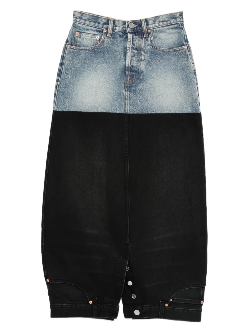 Vetements Double Midi Skirt In Blue