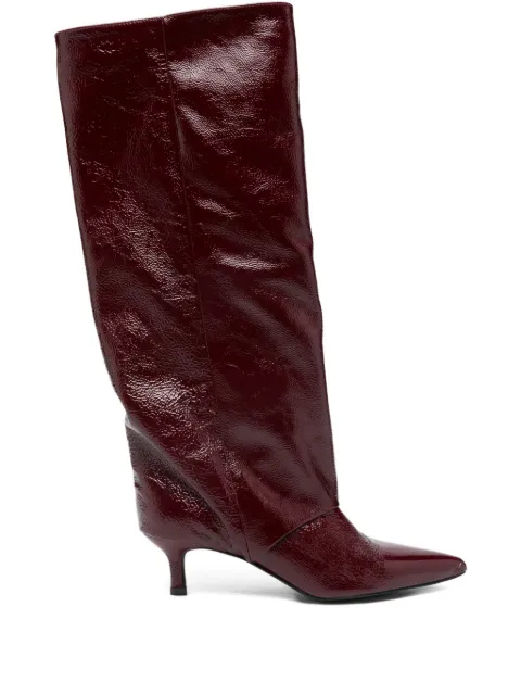 Gisel Moire 50mm Matilda pointed knee-high boots
