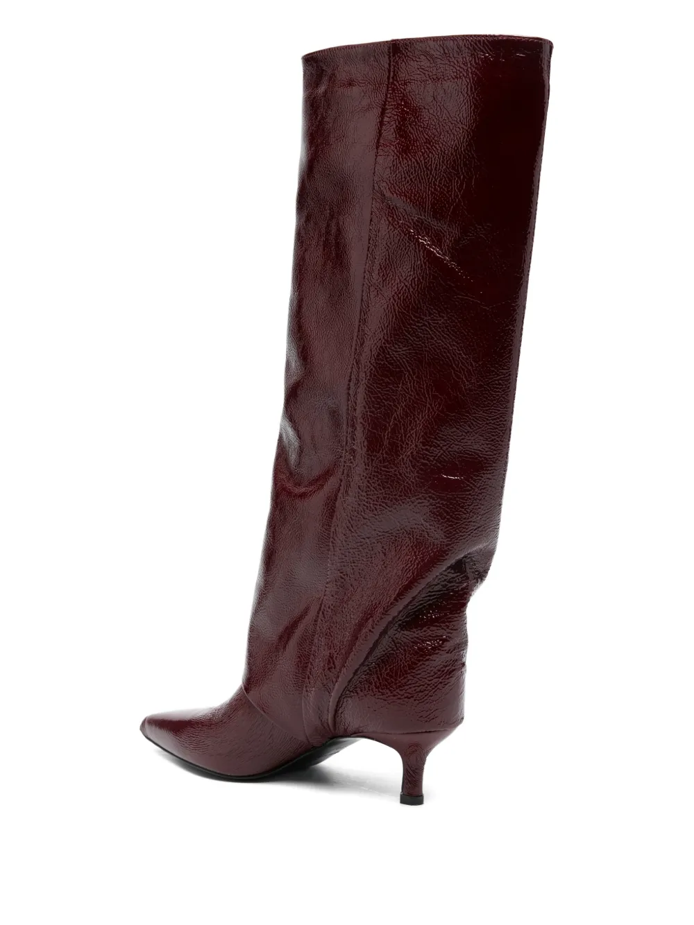 Gisel Moire 50mm Matilda Pointed Knee-high Boots In Red