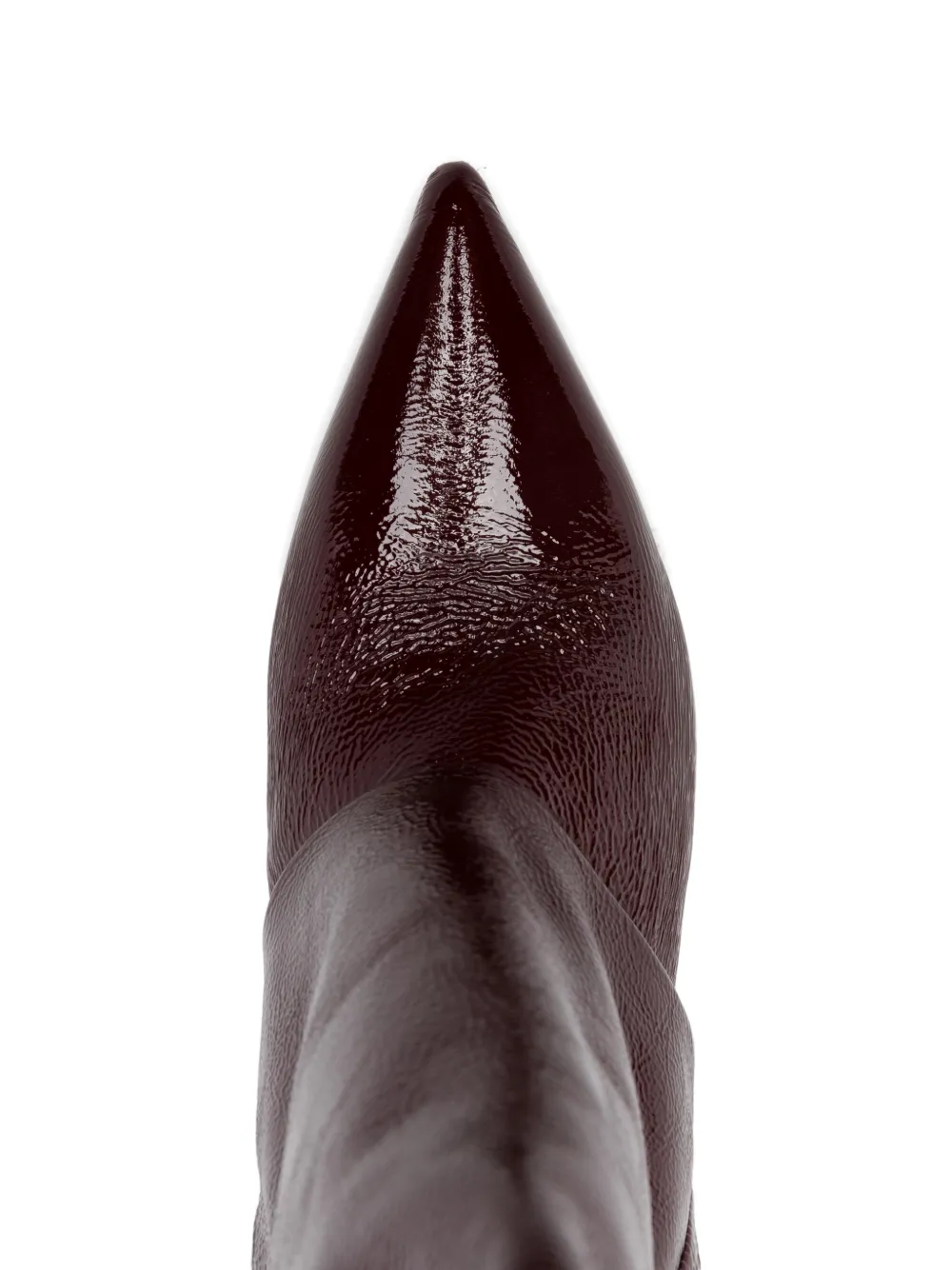 Gisel Moire 50mm Matilda Pointed Knee-high Boots In Red