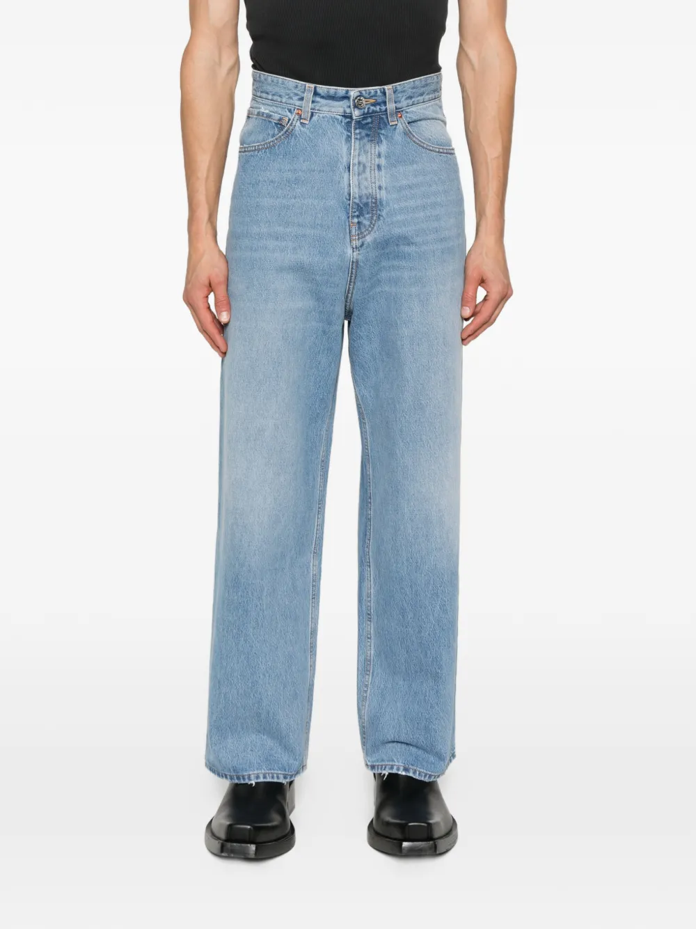 VETEMENTS Jeans met knoopsluiting en vijf zakken Blauw