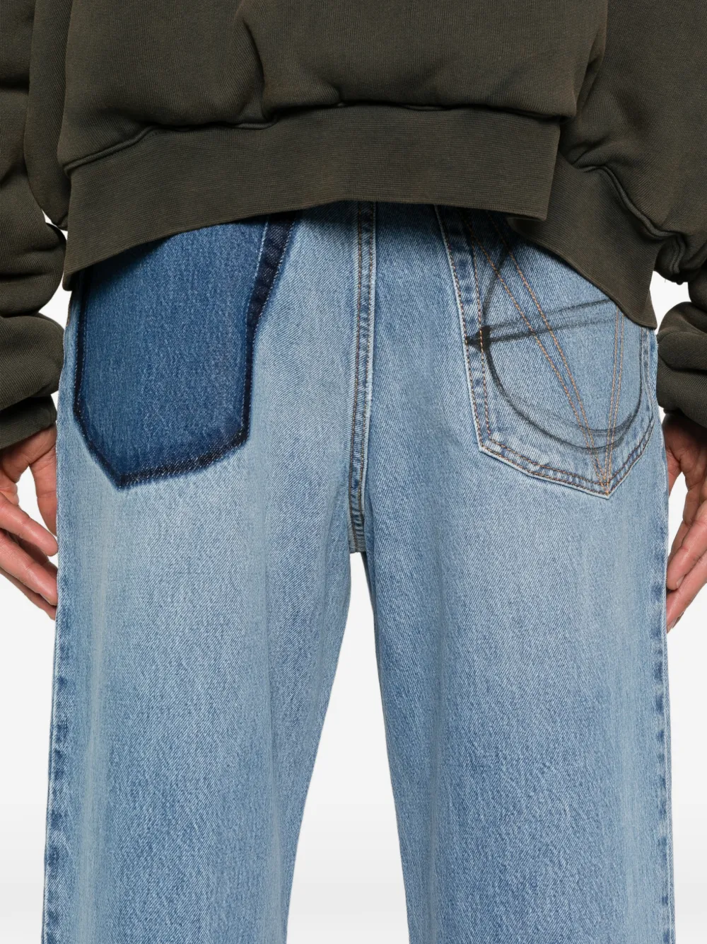 VETEMENTS Jeans met knoopsluiting en vijf zakken Blauw