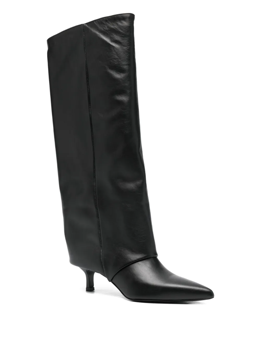 Gisel Moire 50mm Matilda Knee-high Boots In Black