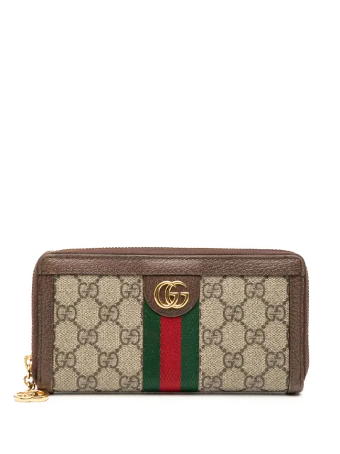 Gucci Pre-Owned 2016-2025 GG Supreme Ophidia Zip Around Wallet long wallets