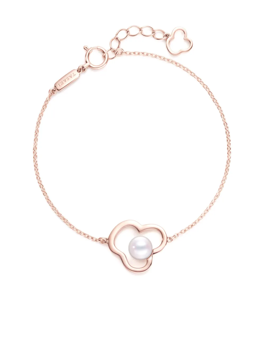 Tasaki 18k Rose Gold Chants Signature Akoya Pearl Bracelet In Gold