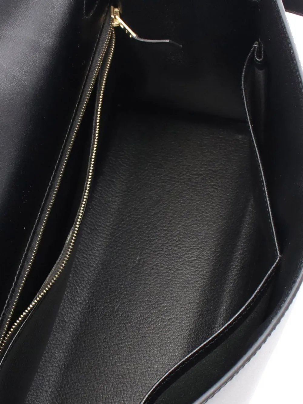 Pre-owned Hermes 2003 Box Calf Kelly Ii Sellier 32 Handbag In Black