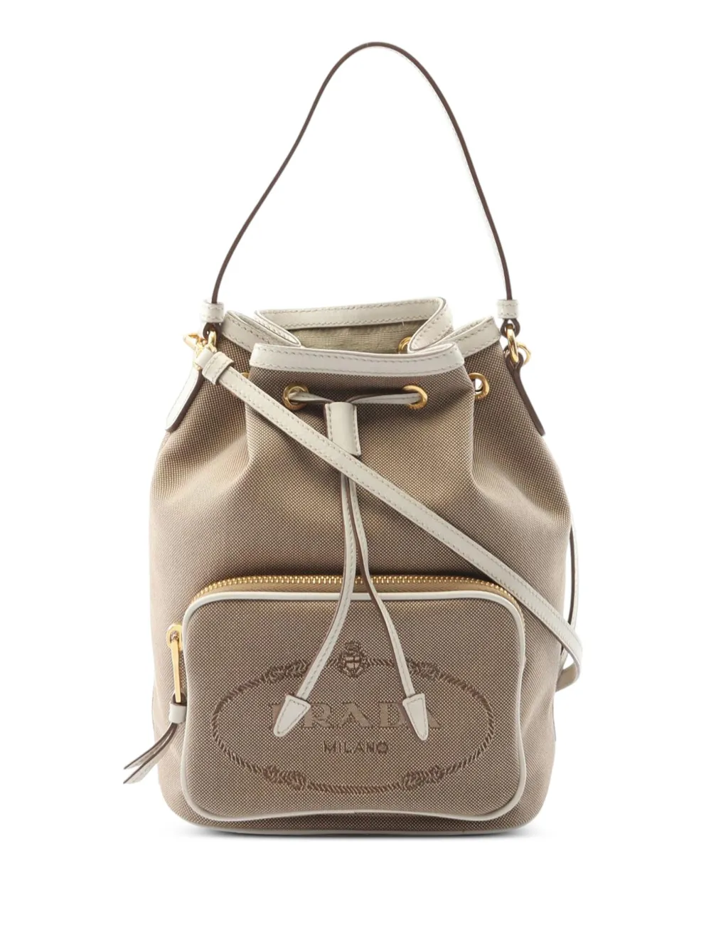 Prada Pre-Owned 2010-2025 カナパ ロゴ バケットバッグ - ブラウン Prada Pre-Owned 2010-2025 カナパ ロゴ バケットバッグ - ブラウン