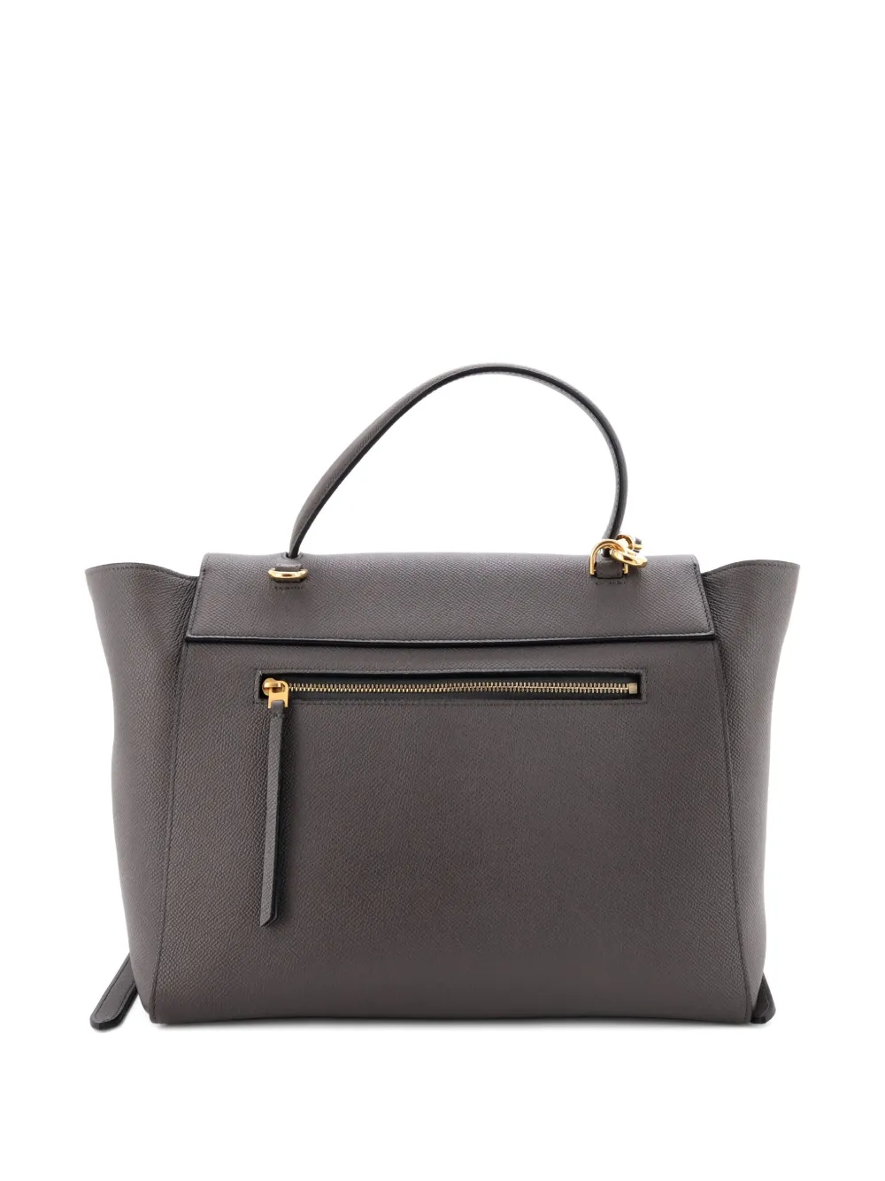 Pre-owned Celine Belt Bag Textured Leather Mini Shoulder Bag In Gray