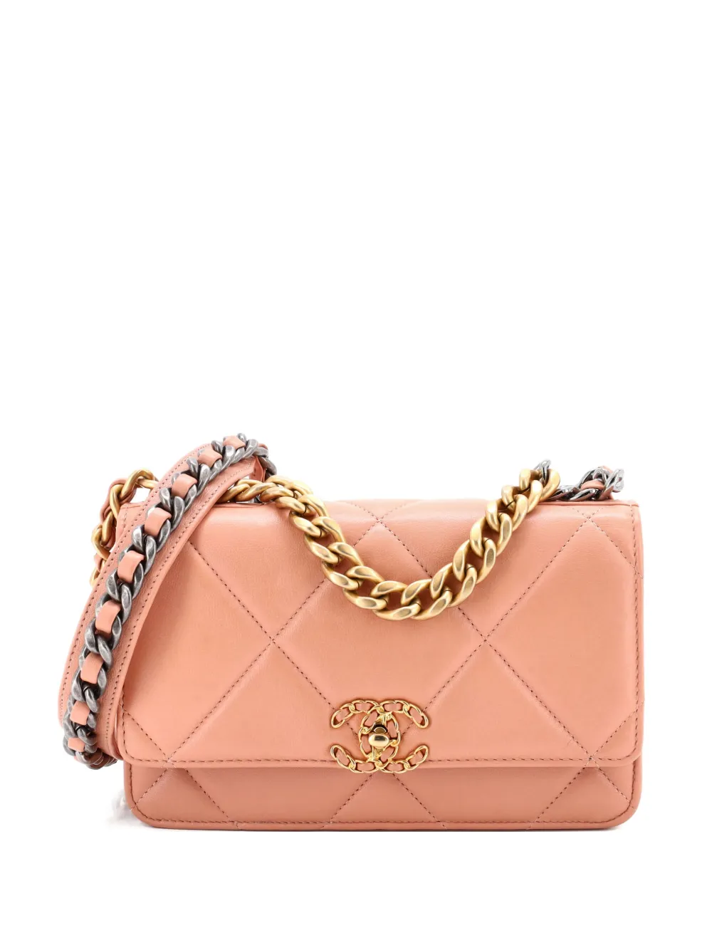 CHANEL Pre-Owned 19 Wallet on Chain Quilted Lambskin crossbody bag - CHANEL Pre-Owned 19 Wallet on Chain Quilted Lambskin crossbody bag -