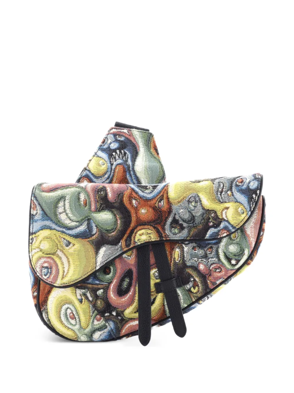 Christian Dior Pre-Owned Kenny Scharf Saddle Jacquard crossbody bag – Yellow