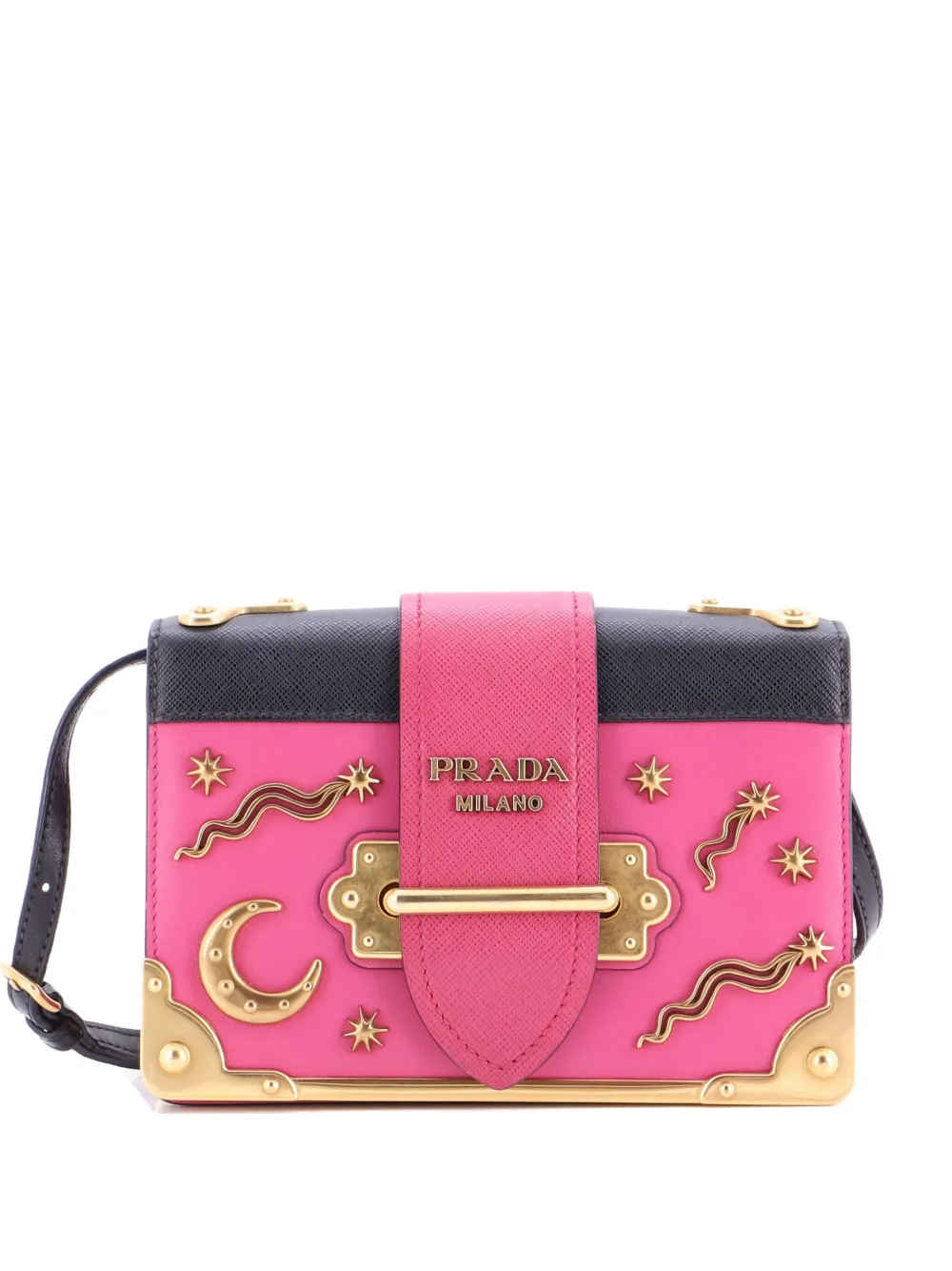 Prada Pre-Owned Cahier Embellished Leather Small crossbody bag - ピンク Prada Pre-Owned Cahier Embellished Leather Small crossbody bag - ピンク