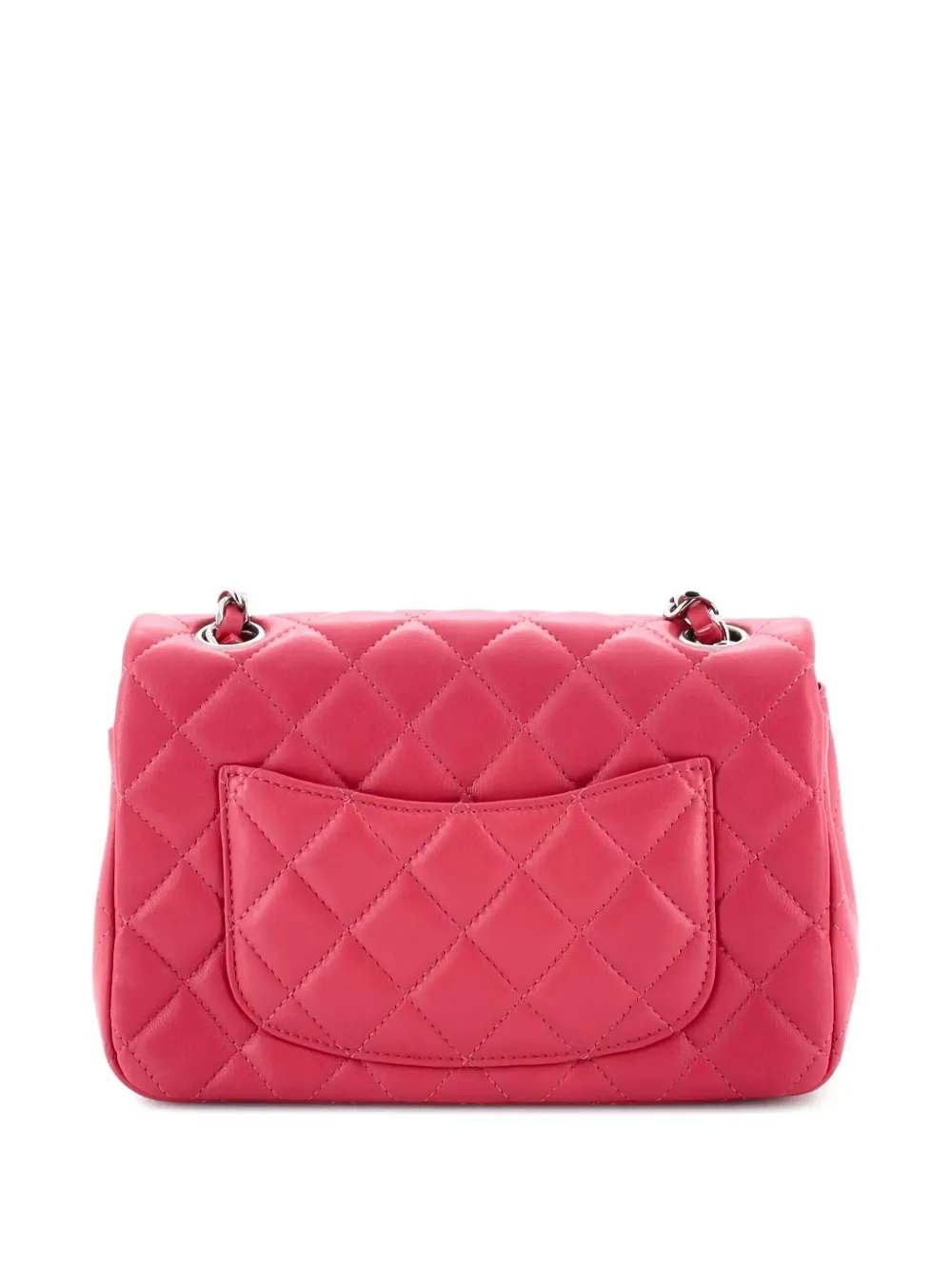 Pre-owned Chanel Classic Single Flap Bag Quilted Lambskin Mini Crossbody Bag In Pink