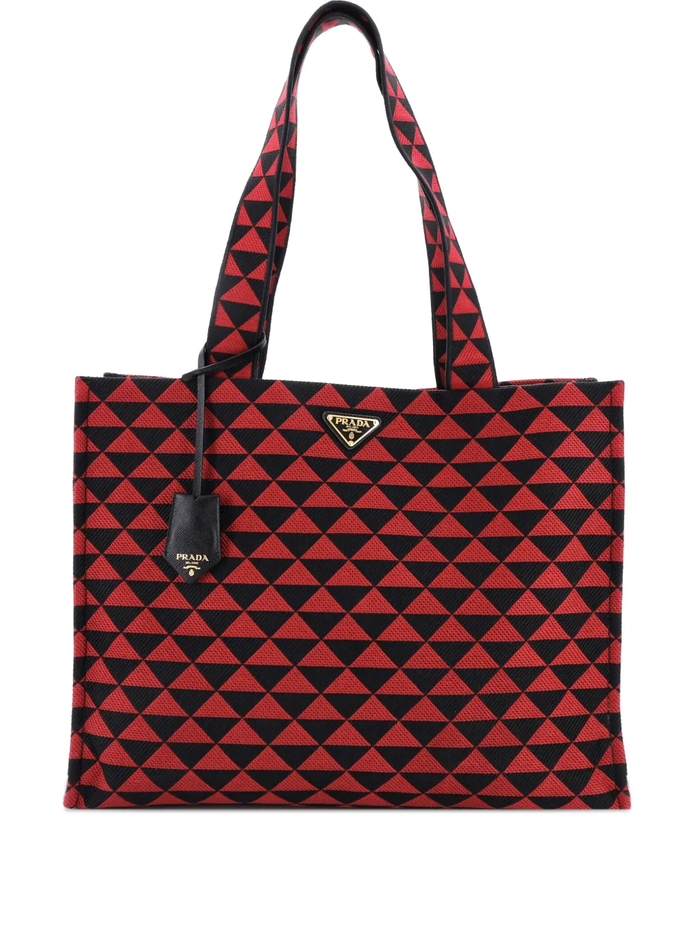 Prada Pre-Owned Symbole Shopper Jacquard Horizontal tote bag | Red | Image 1