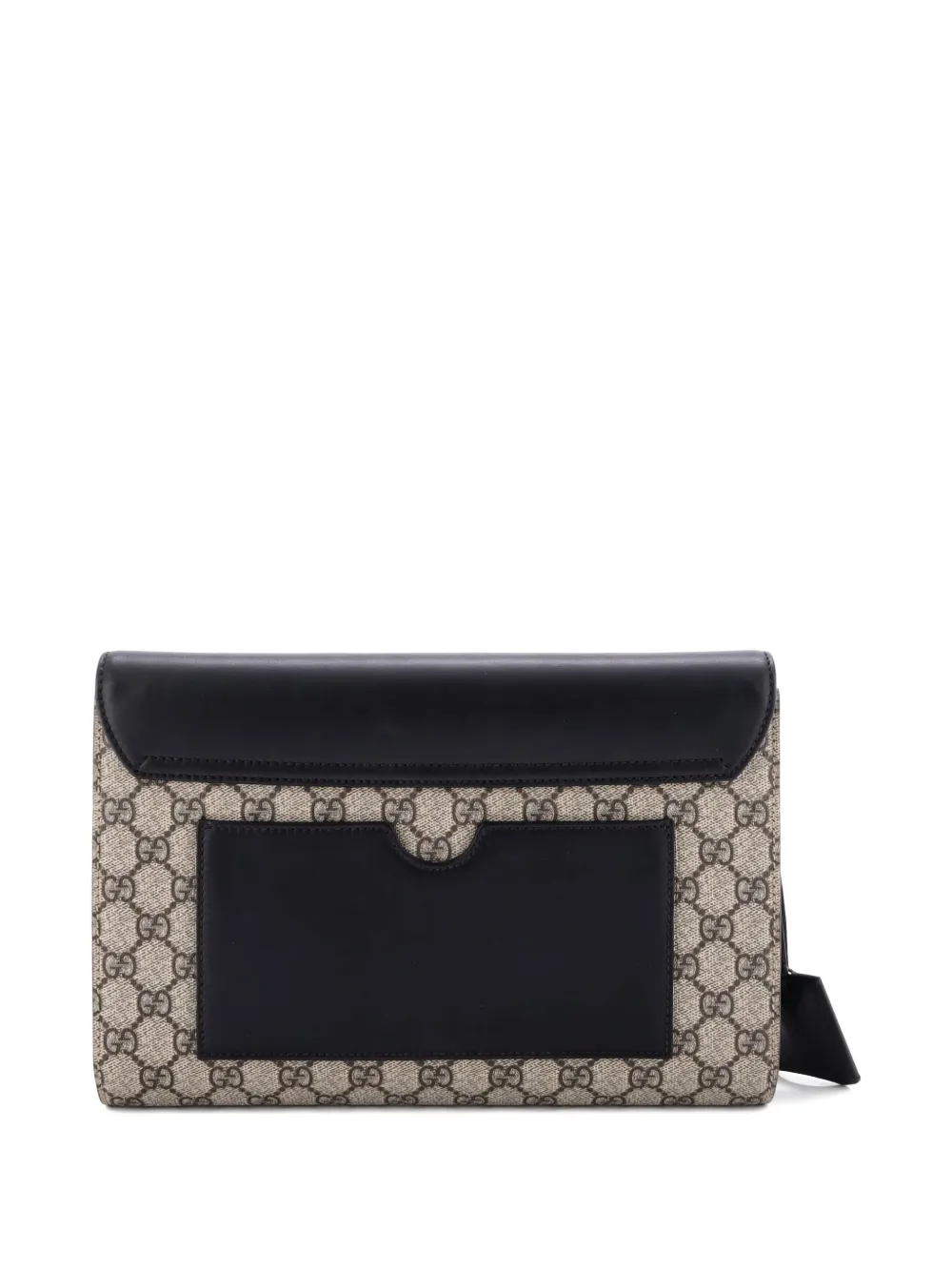 Pre-owned Gucci Padlock Gg Canvas And Leather Large Clutch Bag In Neutral