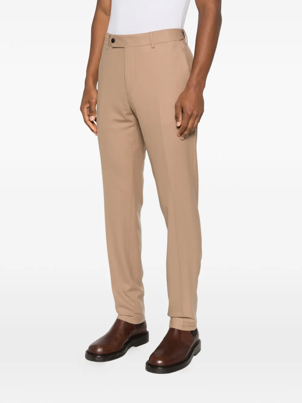  Cellar Door Tapered-leg Button Wool Trousers - Brown 