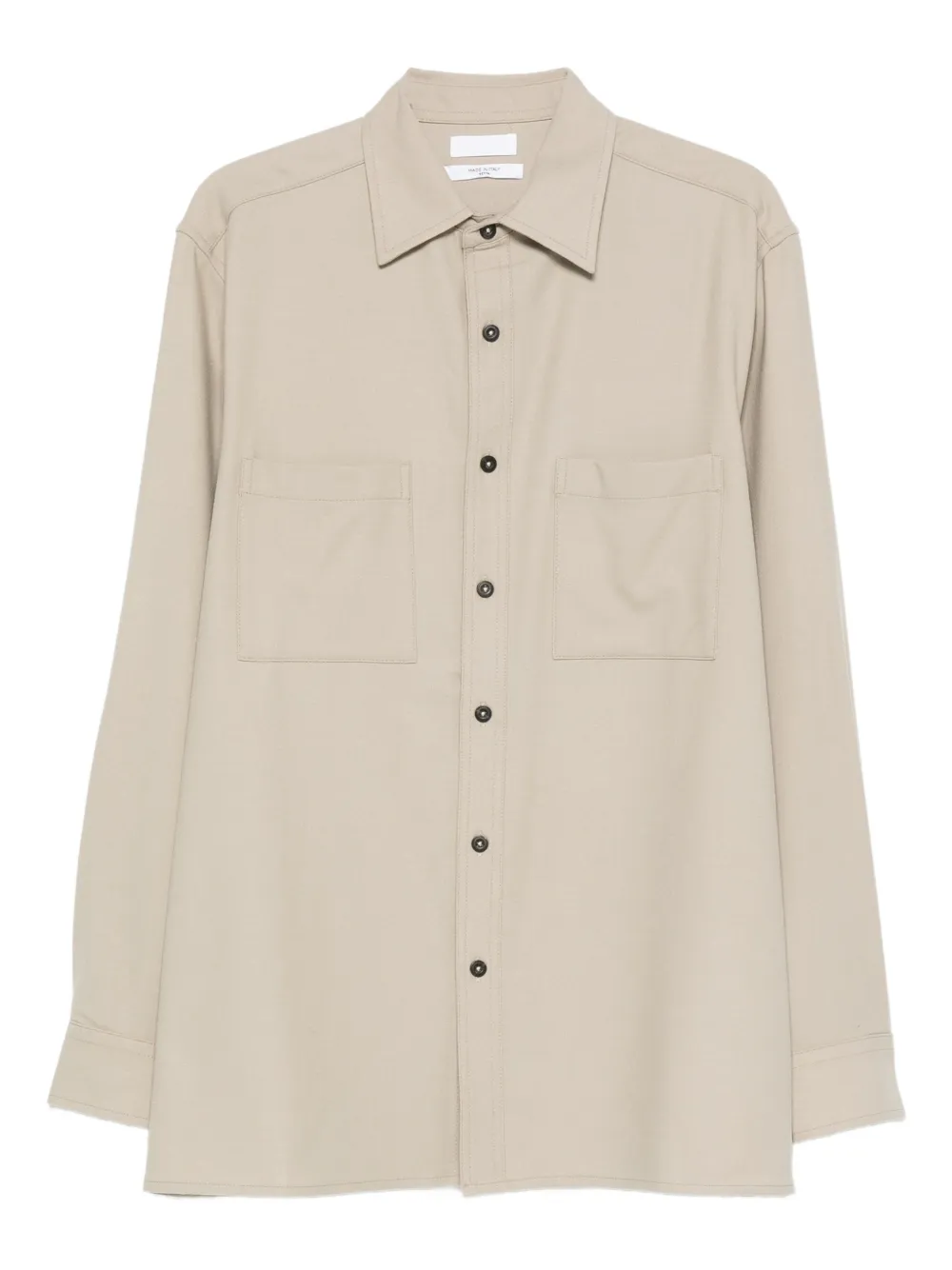 Cellar Door chest-pocket button wool shirt | Neutrals | Image 1