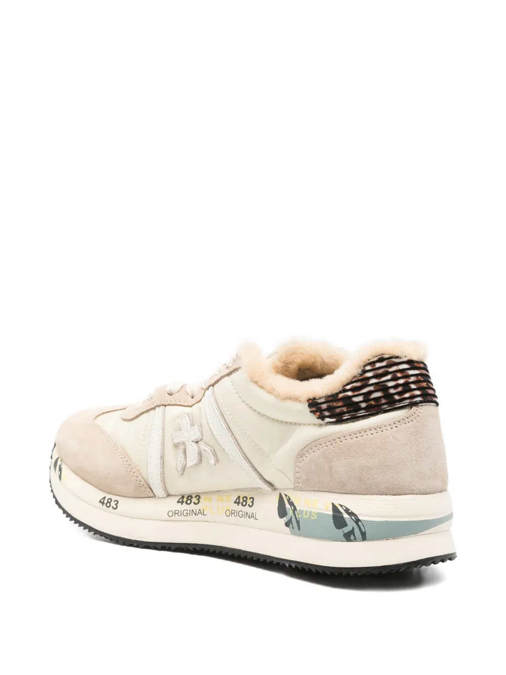 Premiata Sneakers met lammy afwerking Beige