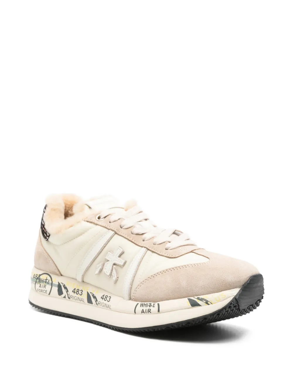 Premiata Sneakers met lammy afwerking - Beige