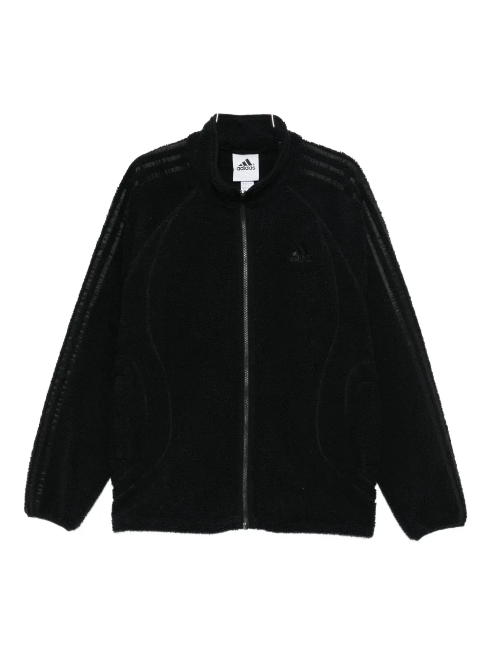 adidas Borg three-stripe zip sweatshirt - Nero