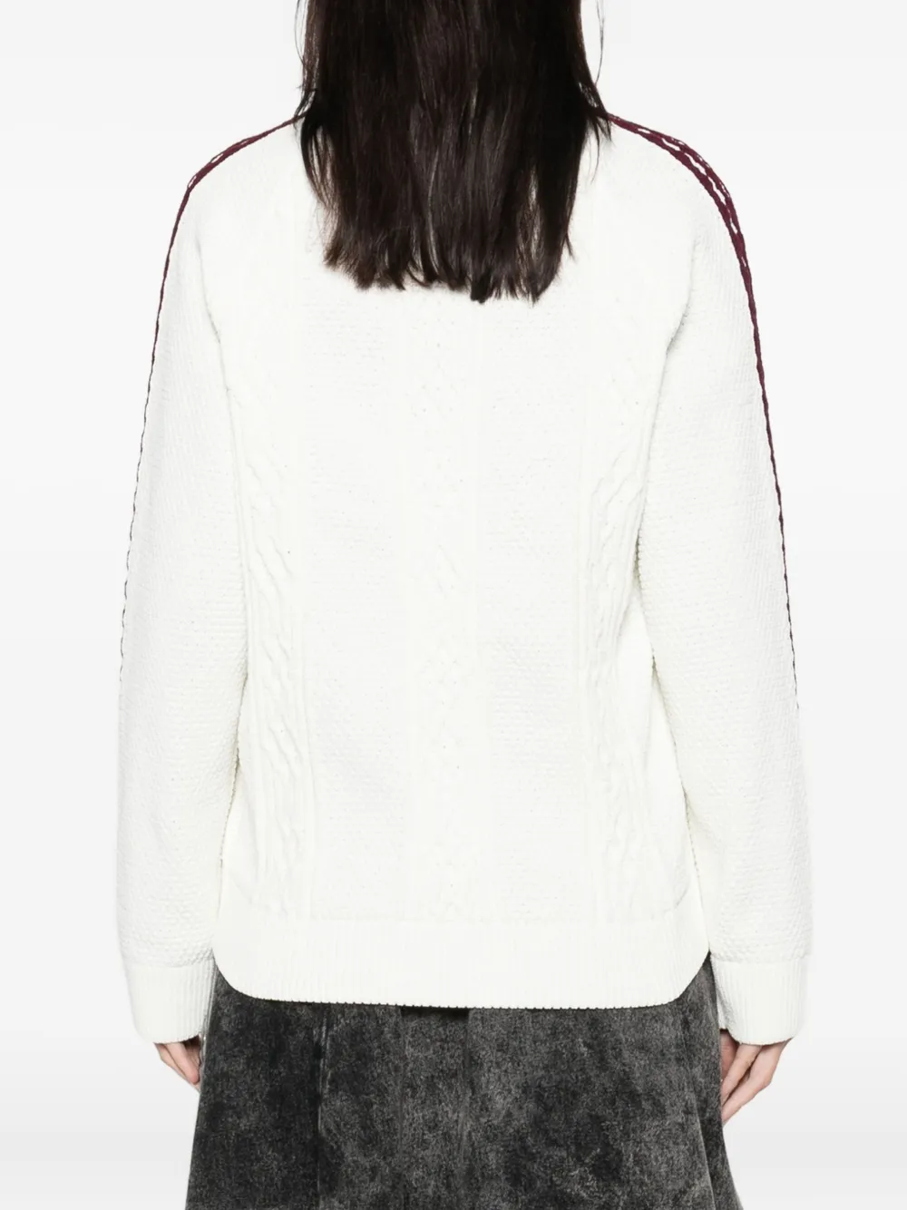 adidas Archive Cutline kabelgebreide trui Wit