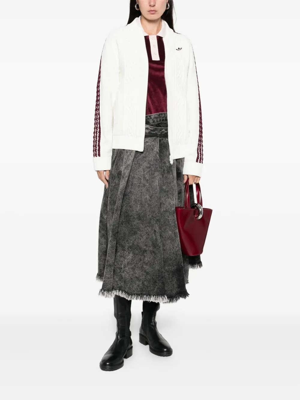 adidas pull Archive Cutline en maille torsadée | Cardigans | Image 2