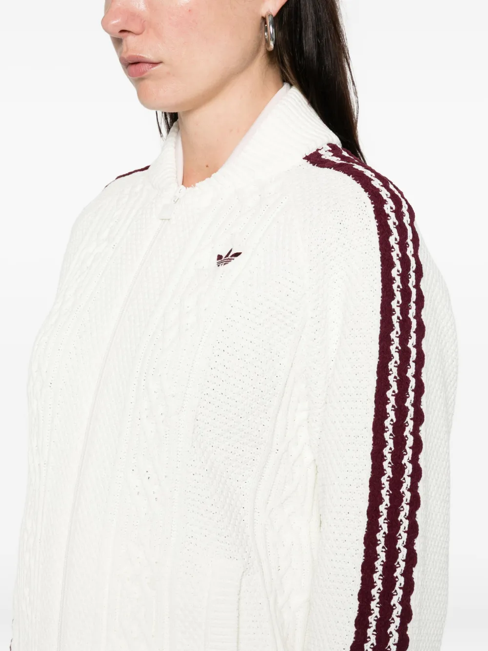 adidas Archive Cutline kabelgebreide trui Wit