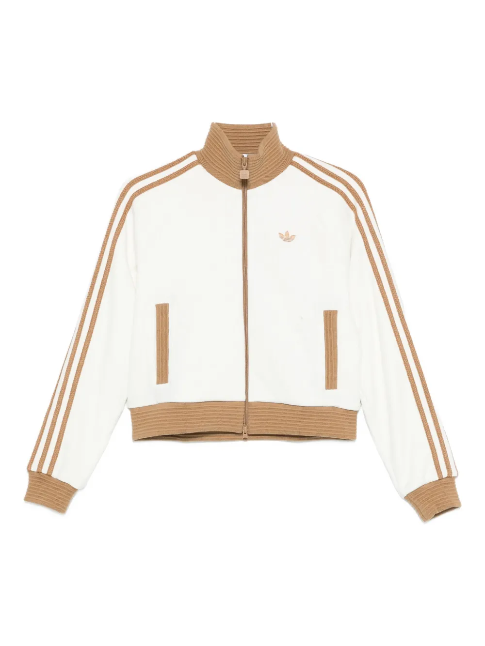 Adidas Originals Velour Zipped Sweatshirt In White