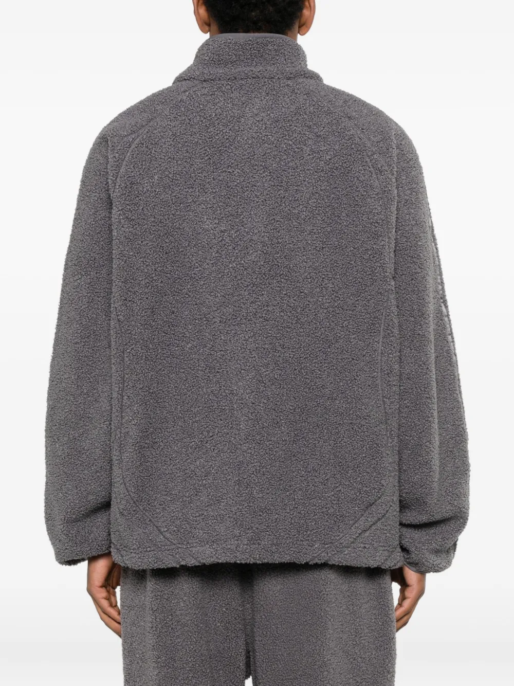 adidas Borg sweater met drie strepen en rits Grijs