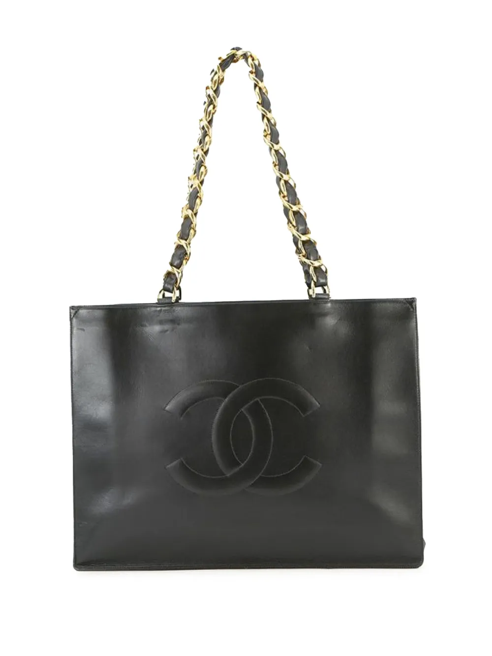 CHANEL Pre-Owned 1994-1996 XL CC Lambskin tote bag - ブラック