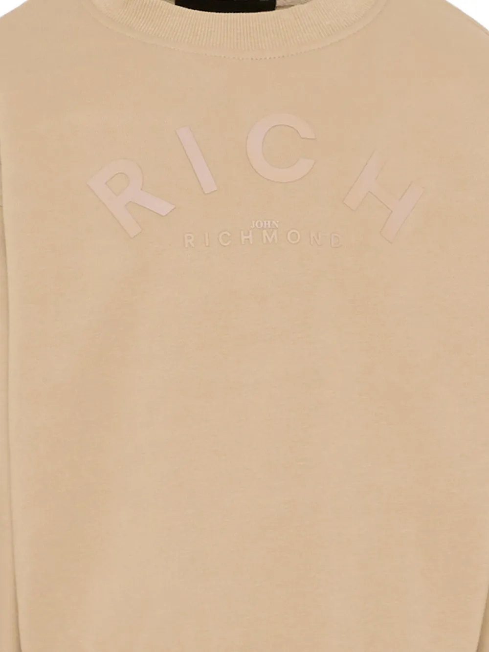 John Richmond Junior Sweater met ronde hals en reliëf Beige