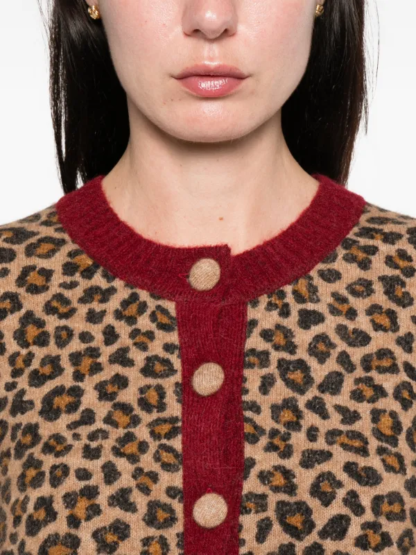MC2 Saint Barth Heidi Leopard Striped Cardigan | Brown | FARFETCH ID