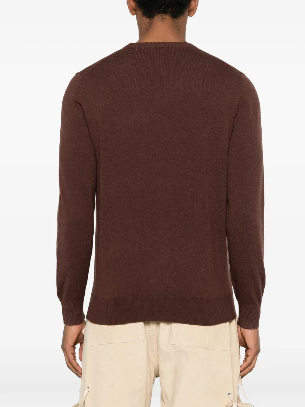 Mc2 Saint Barth Heron Embroidery Crew-neck Sweater In Brown