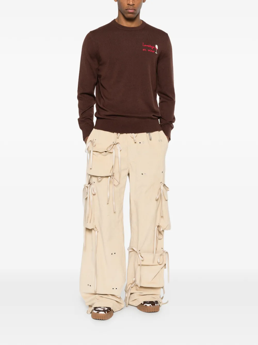 MC2 Saint Barth Heron embroidery crew-neck sweater - Bruin