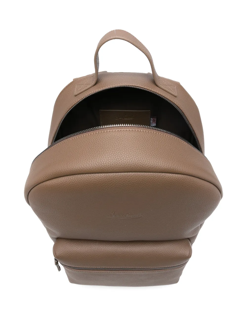 Mc2 Saint Barth Embossed Pocket Backpack In Brown