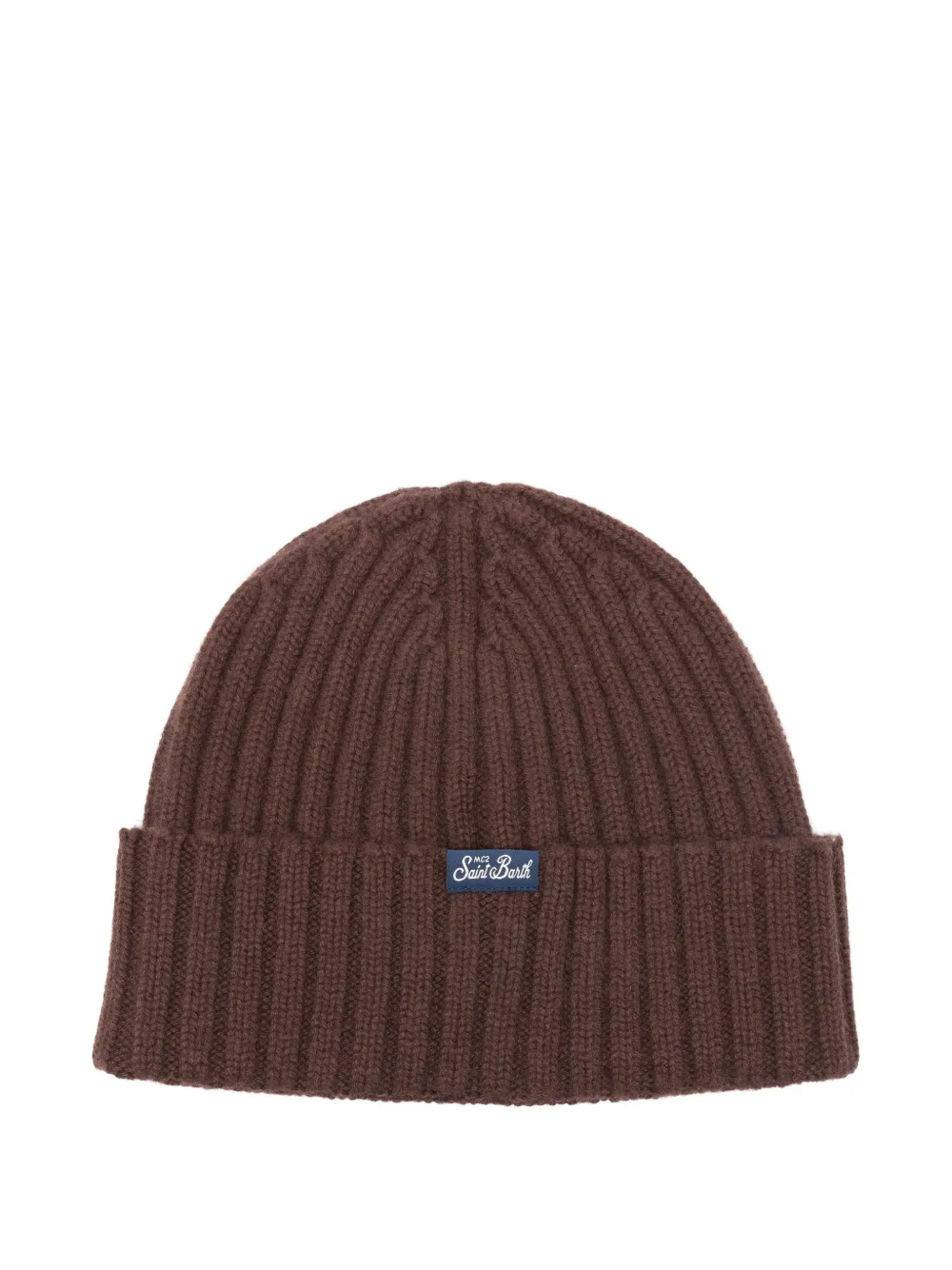 MC2 Saint Barth embroidered-lettering ribbed beanie hat - Bruin