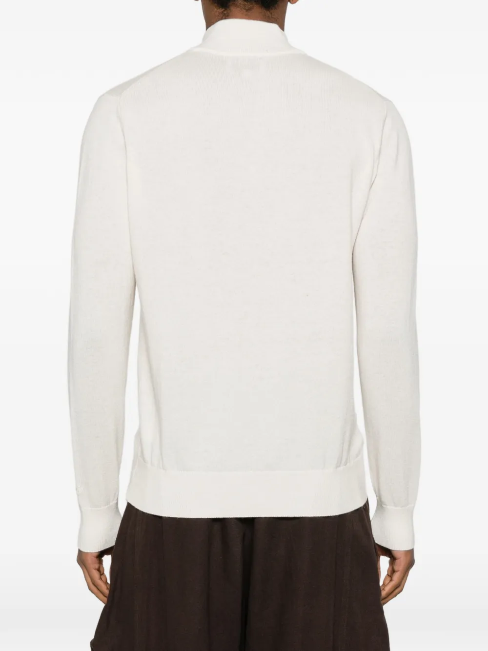 Mc2 Saint Barth Dorian Buttoned High-neck Sweater In White