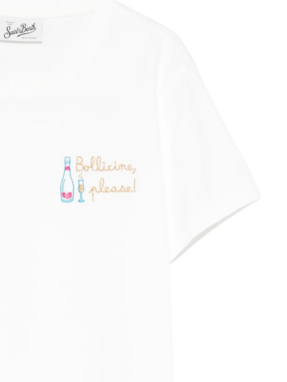 Mc2 Saint Barth Emilie Embroidered T-shirt In White