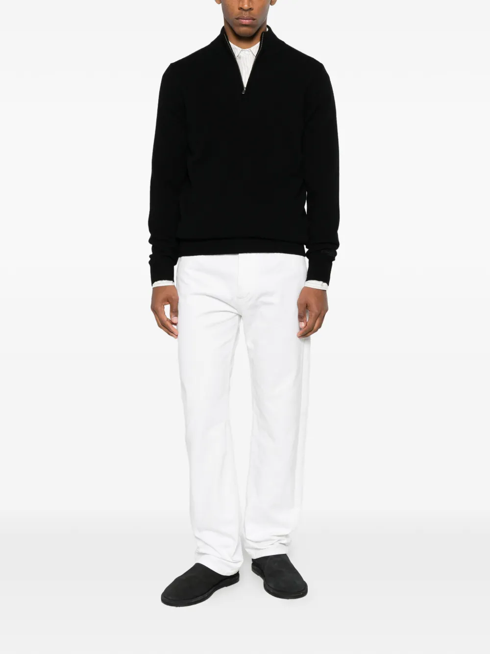 MC2 Saint Barth zip mock-neck sweater - Zwart