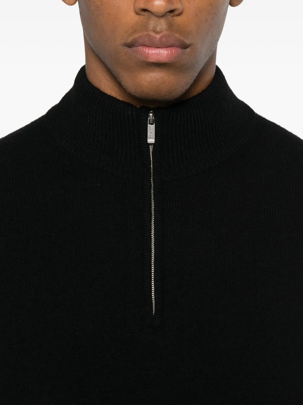 MC2 Saint Barth Trui met rits en hoge hals Zwart