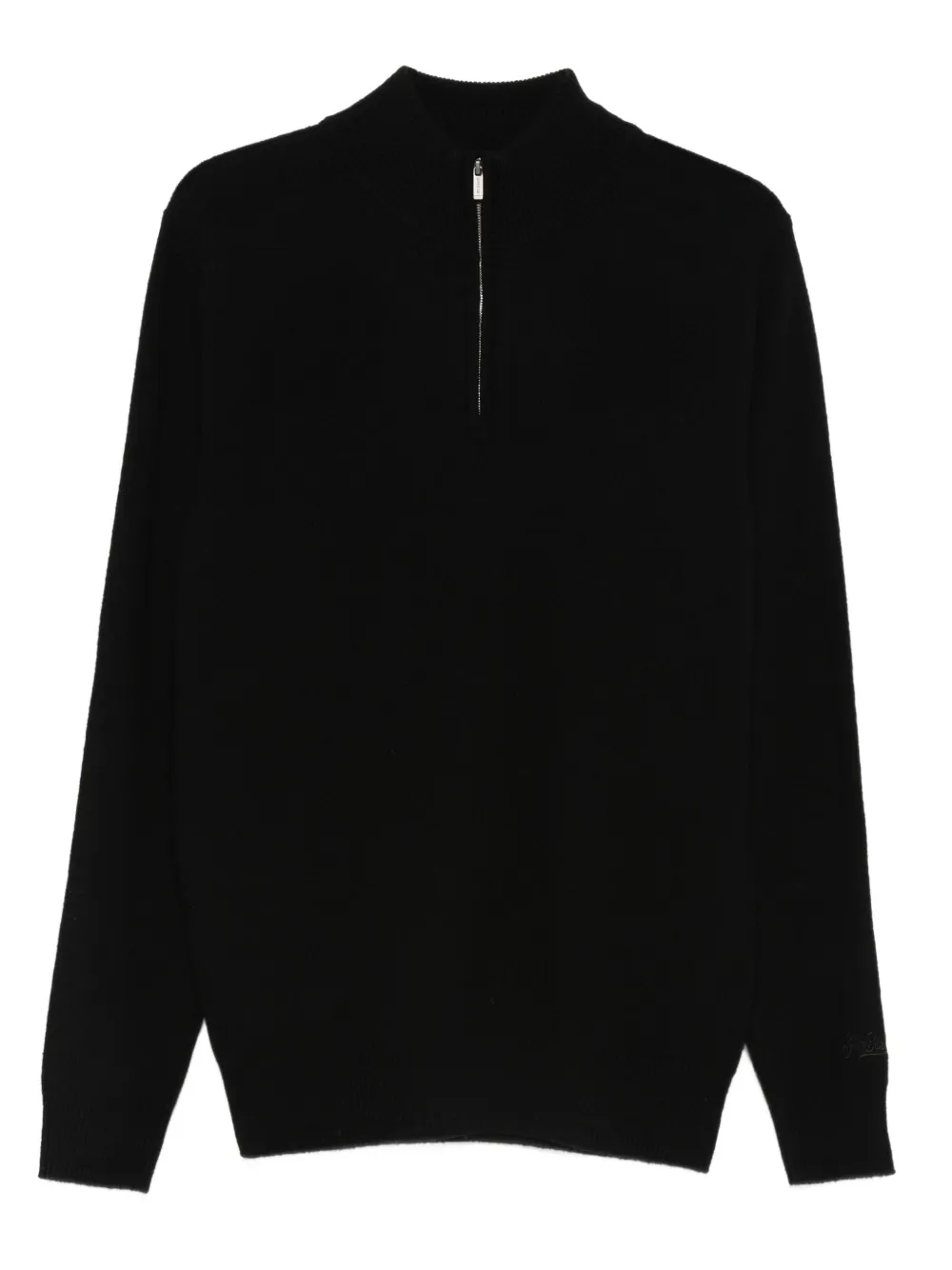 MC2 Saint Barth zip mock-neck sweater | Black | Image 1