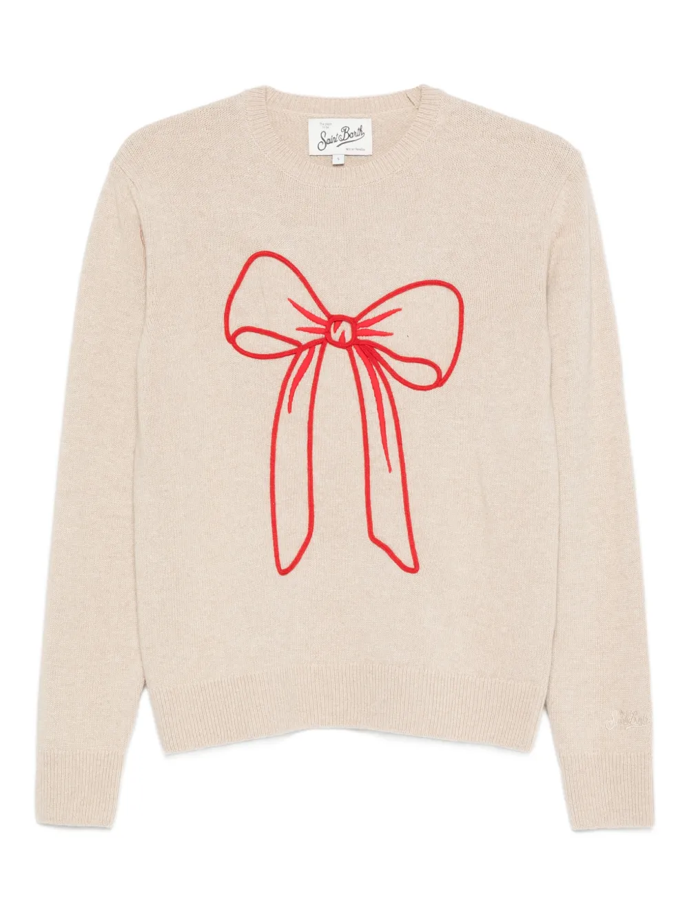 Mc2 Saint Barth New Queen Bow-detail Sweater In Brown