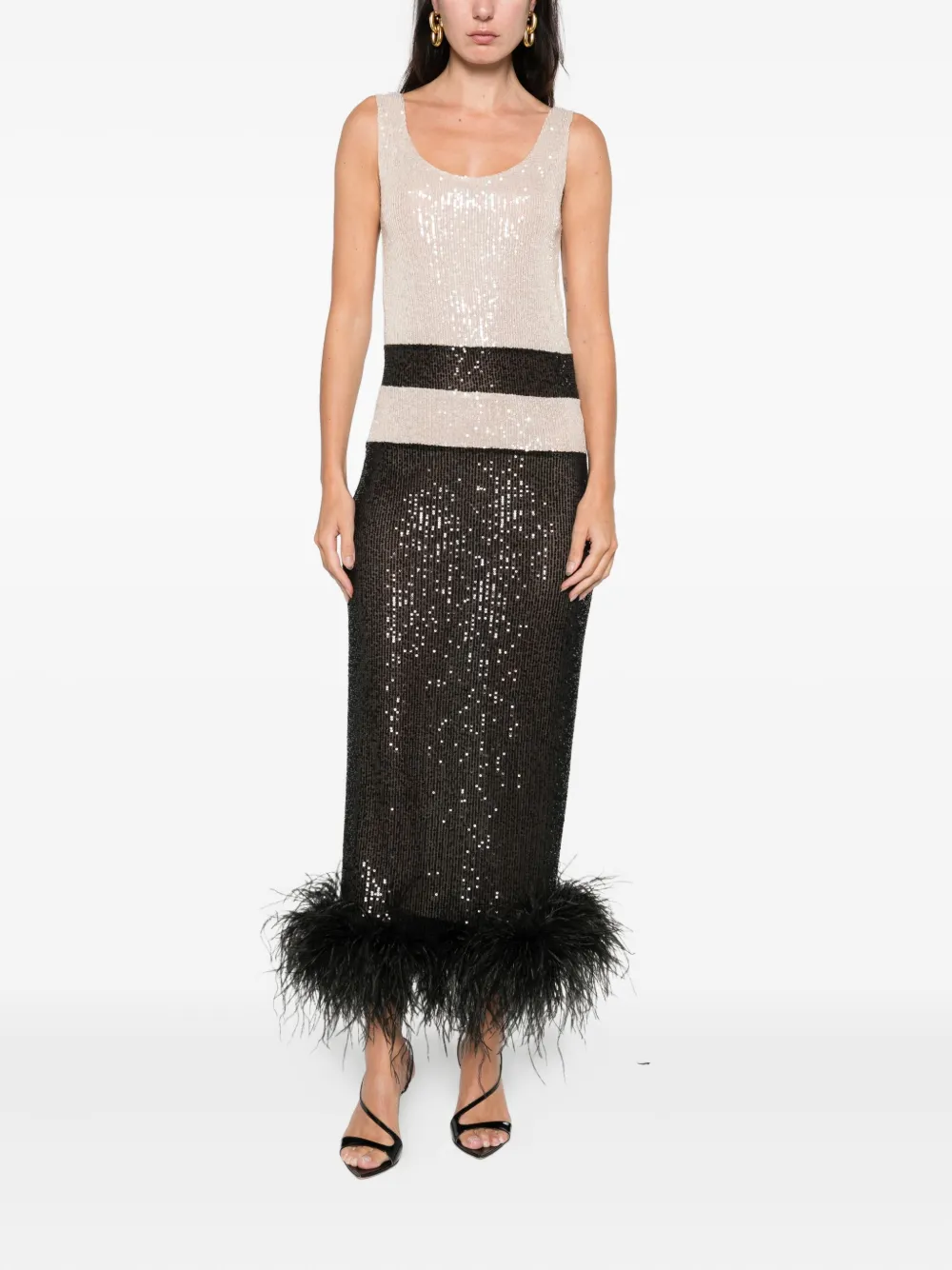 Atu Body Couture Sequin-embellishment Midi Dress In Black