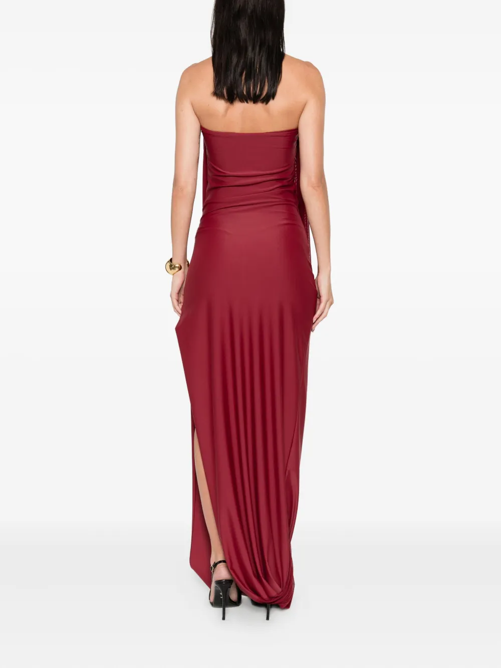 Atu Body Couture Avondjurk met halternek en zijsplit Rood