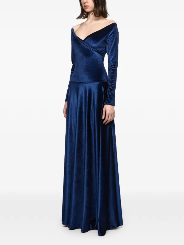 Atu Body Couture Velvet Maxi Gown | Blue | FARFETCH IL